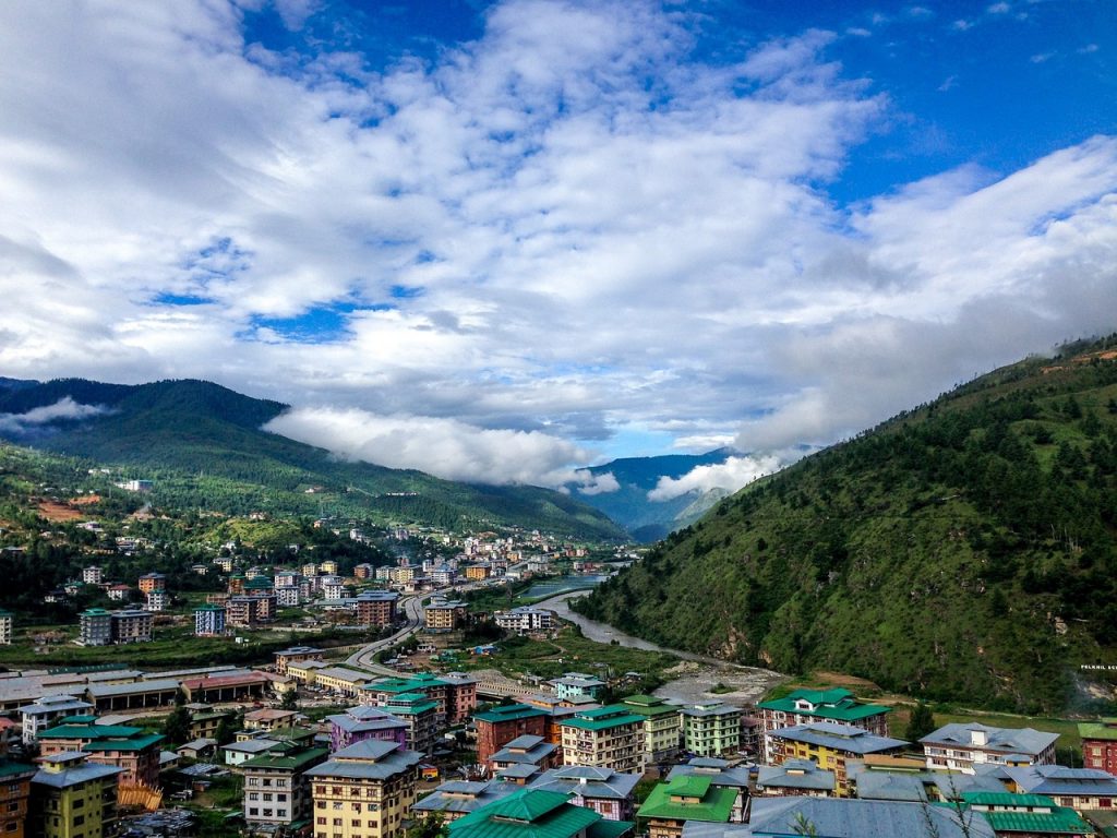 Vista aérea de la ciudad de Bután.