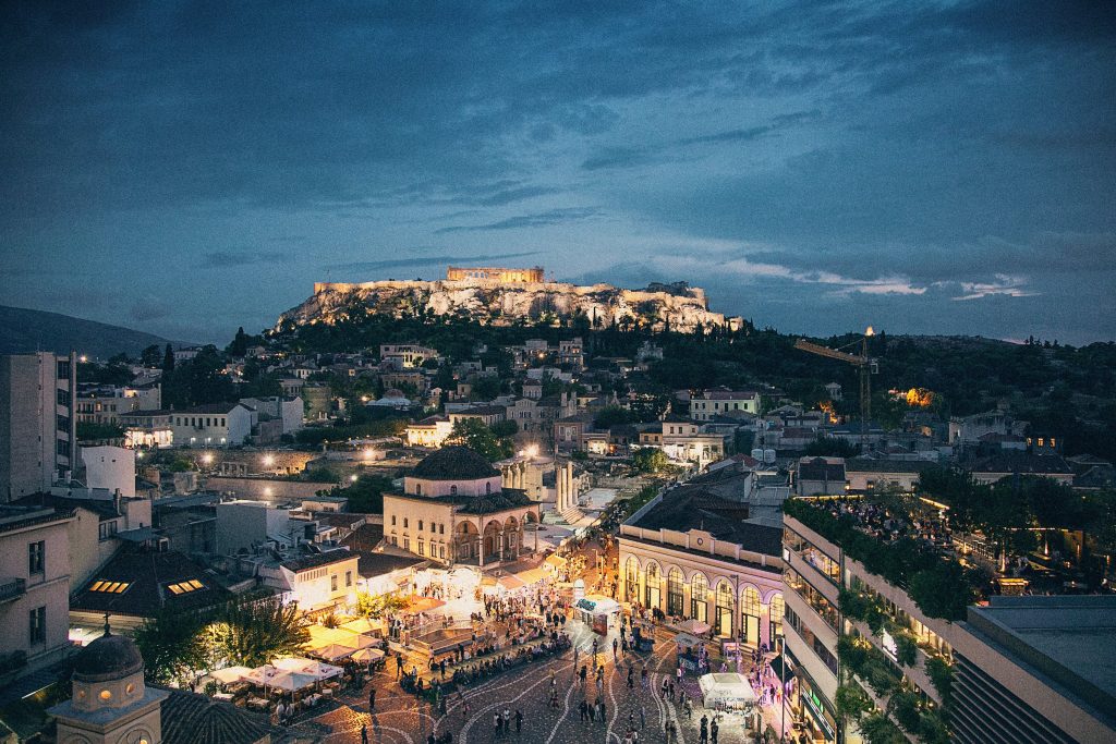 La ciudad de Atenas, Grecia.